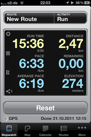 runkeeper mainscreen